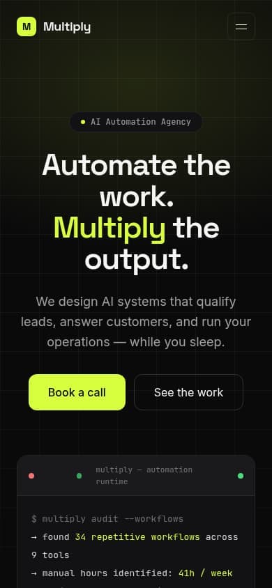 Multiply mobile layout preview